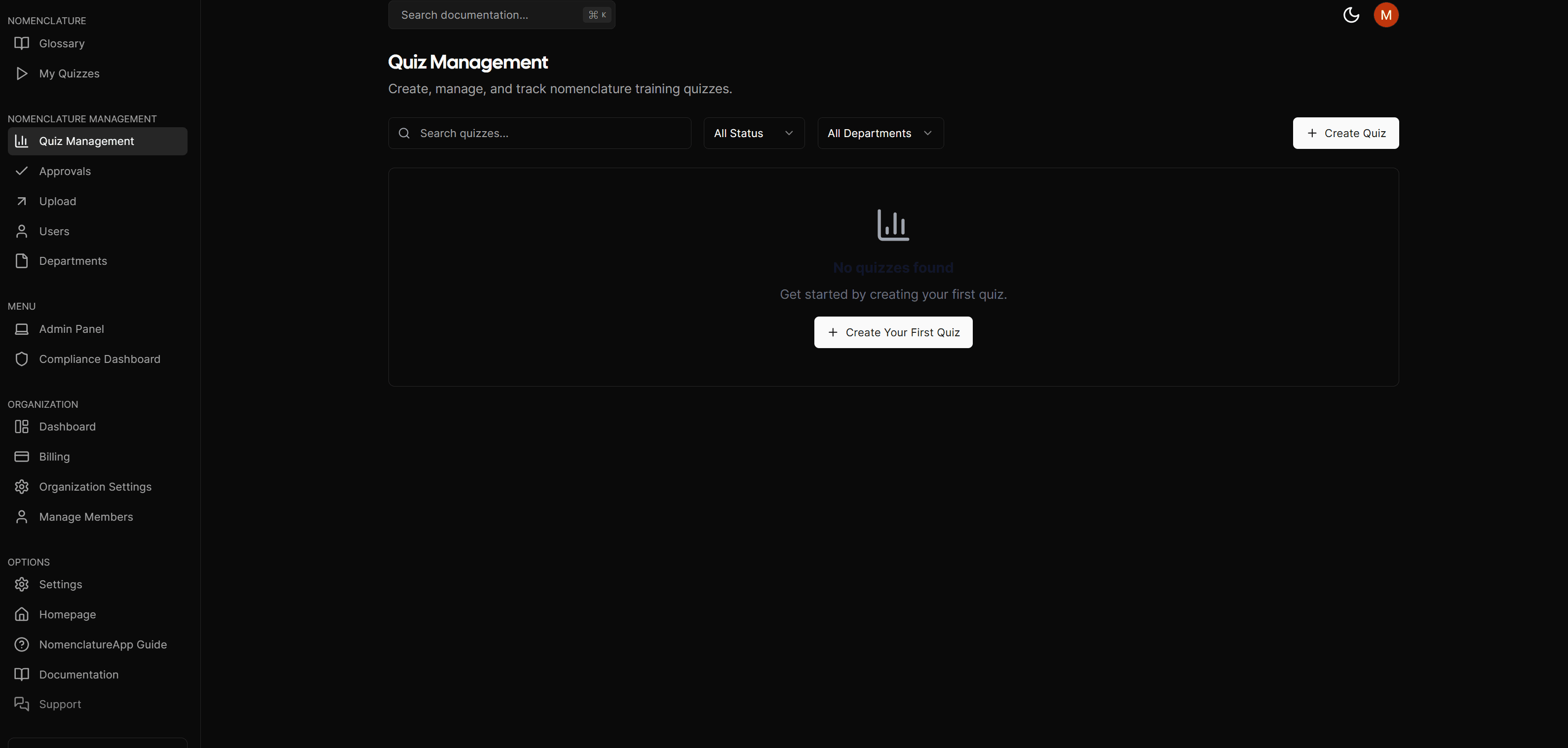 Create quiz interface